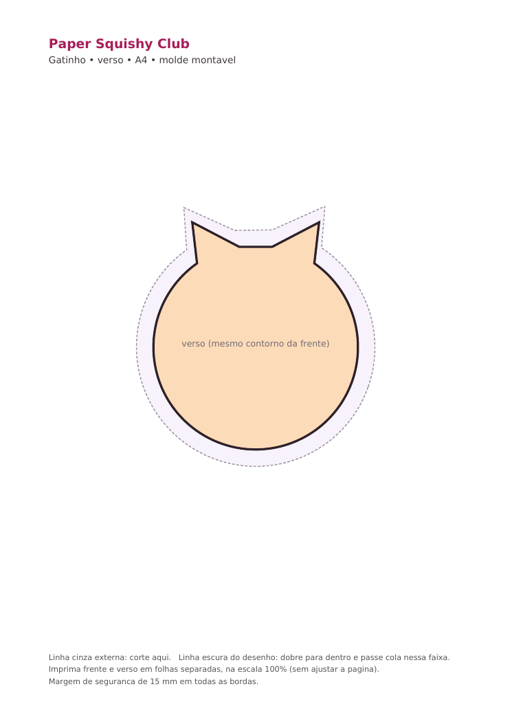 Prévia da página 2 (verso) do molde Gatinho