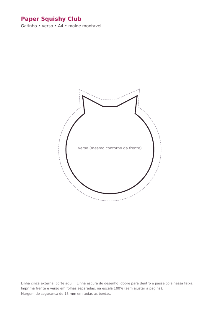Prévia da página 2 (verso) do molde Gatinho para colorir